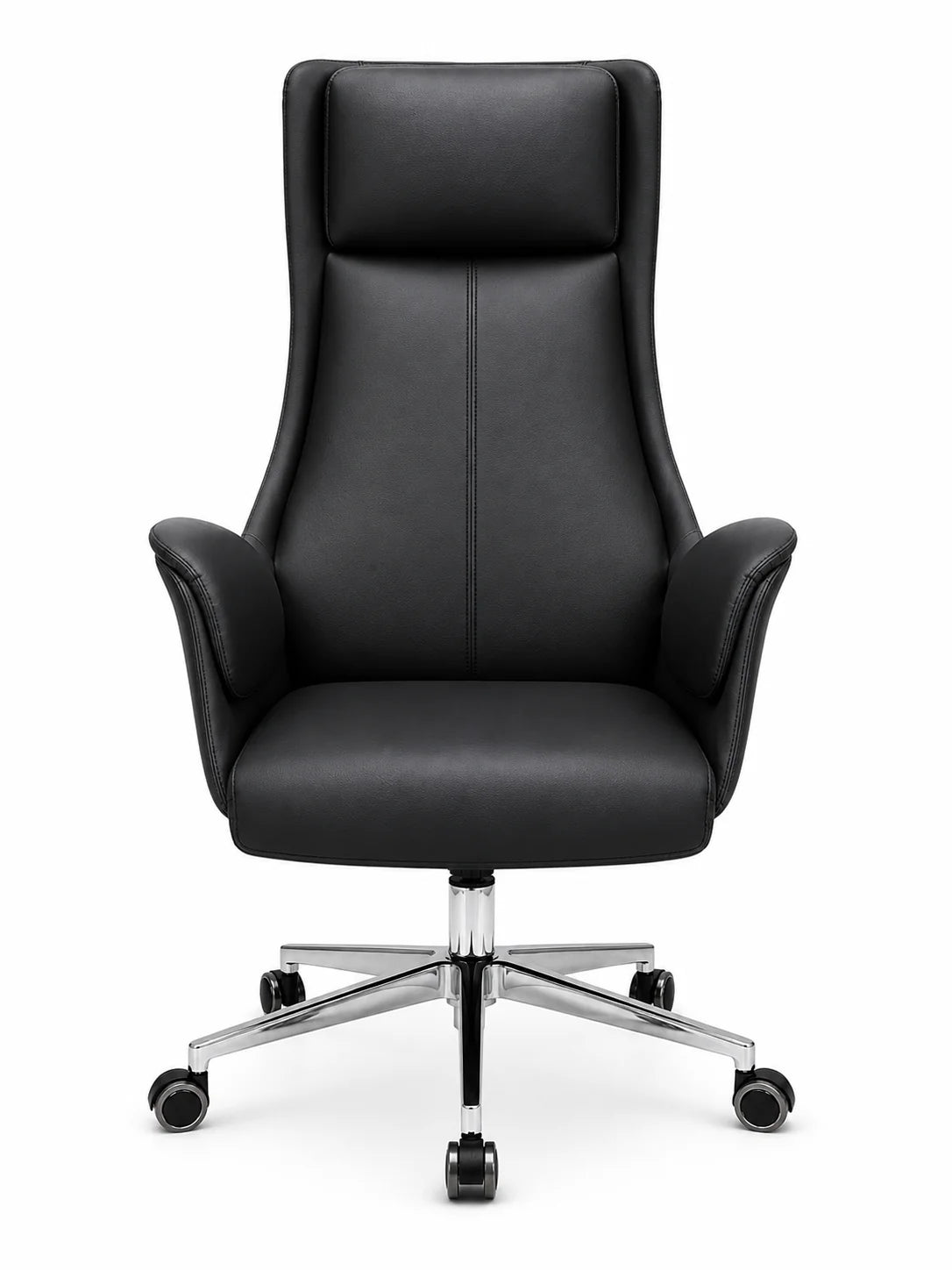 Contemporary High-Back Work Chair with Padded Headrest & Armrests
