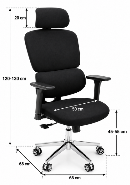 Modern High-Back Padded Office Chair with Adjustable Headrest