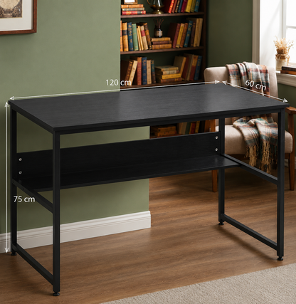 Modern Black Computer Desk with Storage
