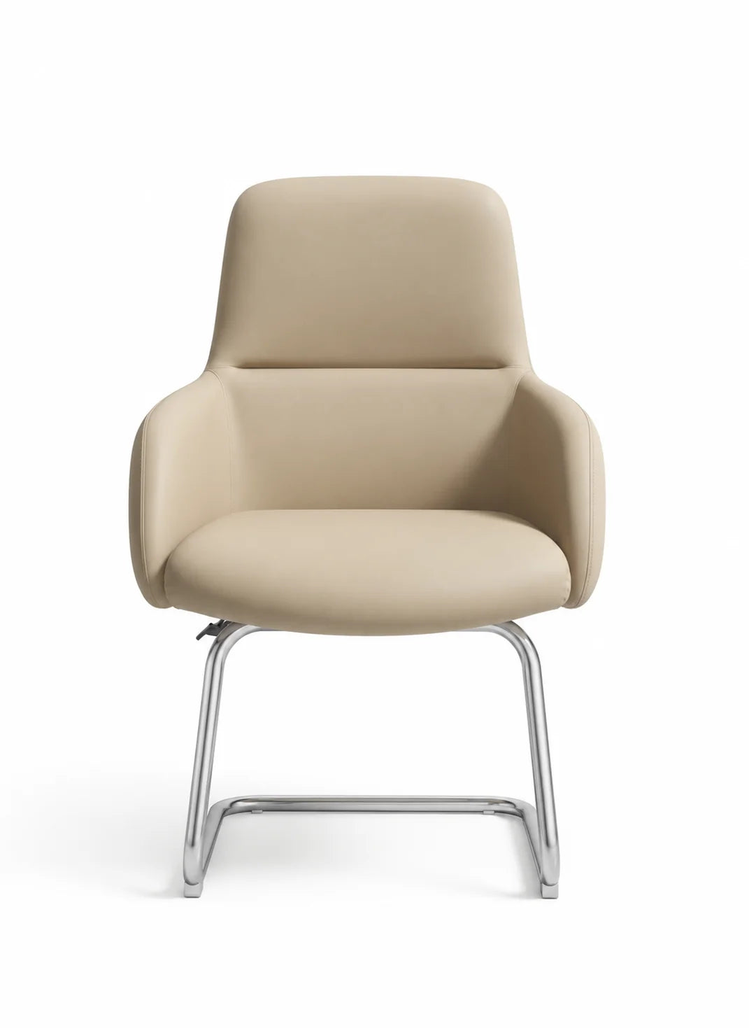 Modern Padded Visitor Chair with Curved Armrests