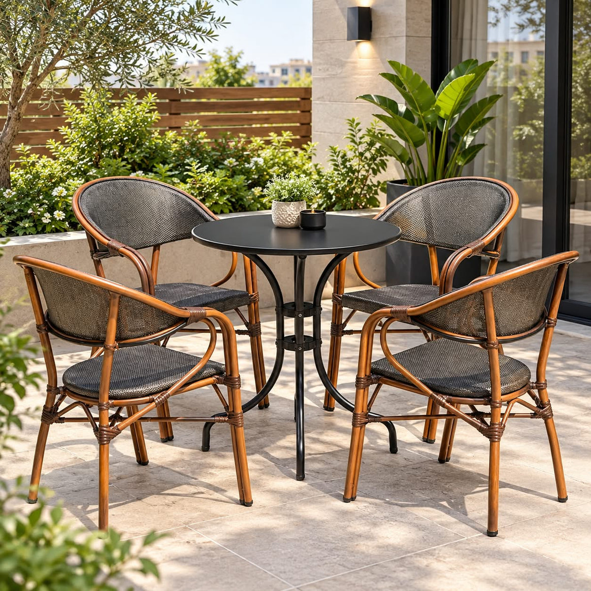 Modern Outdoor 5-Piece Bistro Dining Set