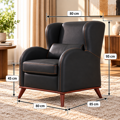Modern Wingback Upholstered Accent Armchair