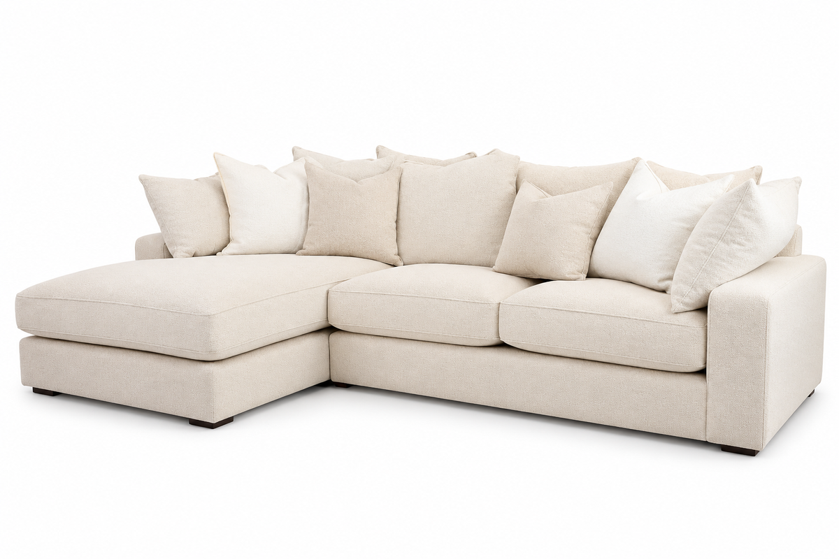 Modern L-Shaped Sectional Sofa with Ottoman