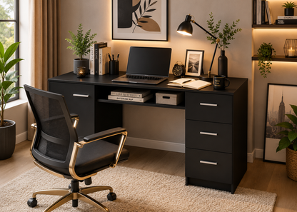 Madesa Home Office Computer Writing Desk with 3 Drawers