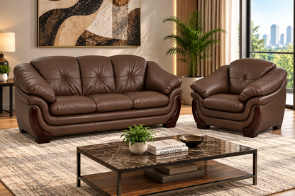 Elegant Curved Lounge Sofa & Armchair Set