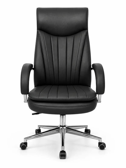Contemporary High-Back Executive Office Chair with Padded Headrest