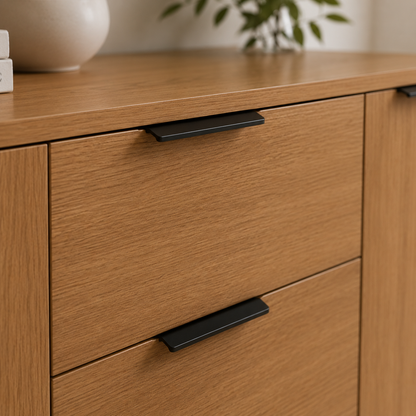 Contemporary Style Sideboard with Wood Grain Sticker