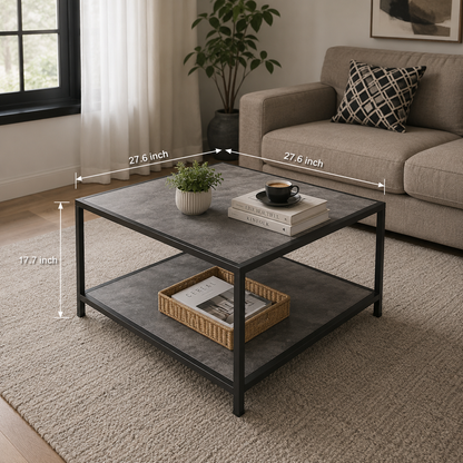 Coffee Table for Living Room, Square Modern Coffee Tables with Storage