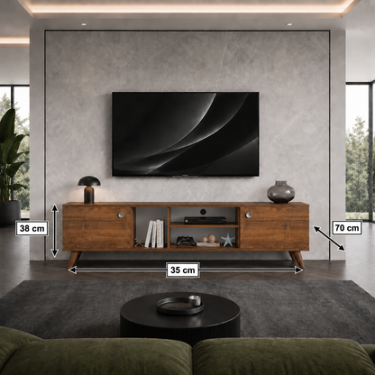 Modern Wooden TV Unit with Storage