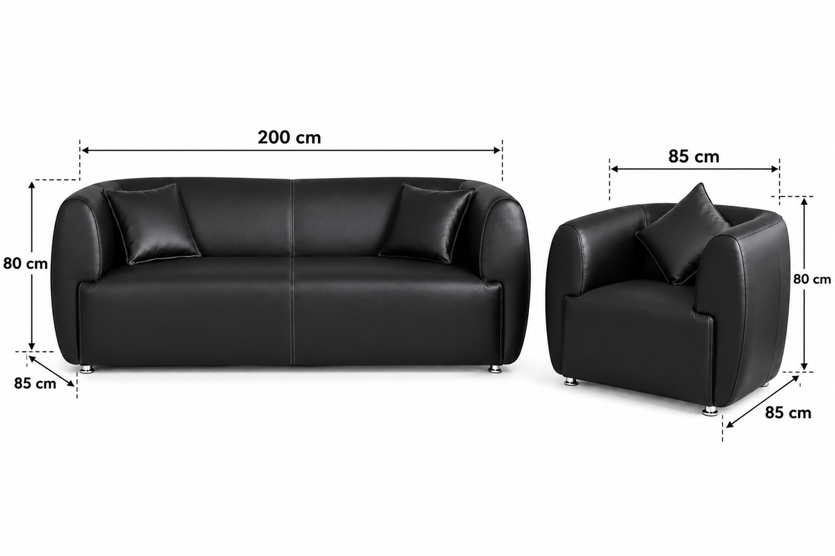 Contemporary Curved Sofa & Accent Chair Set