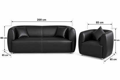 Contemporary Curved Sofa & Accent Chair Set