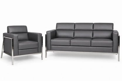 Contemporary Padded Sofa and Lounge Chair Set