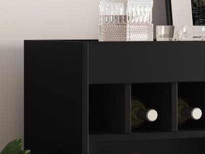Quality Móveis Sideboard Buffet New Odin Wine Bar Black - Furniture