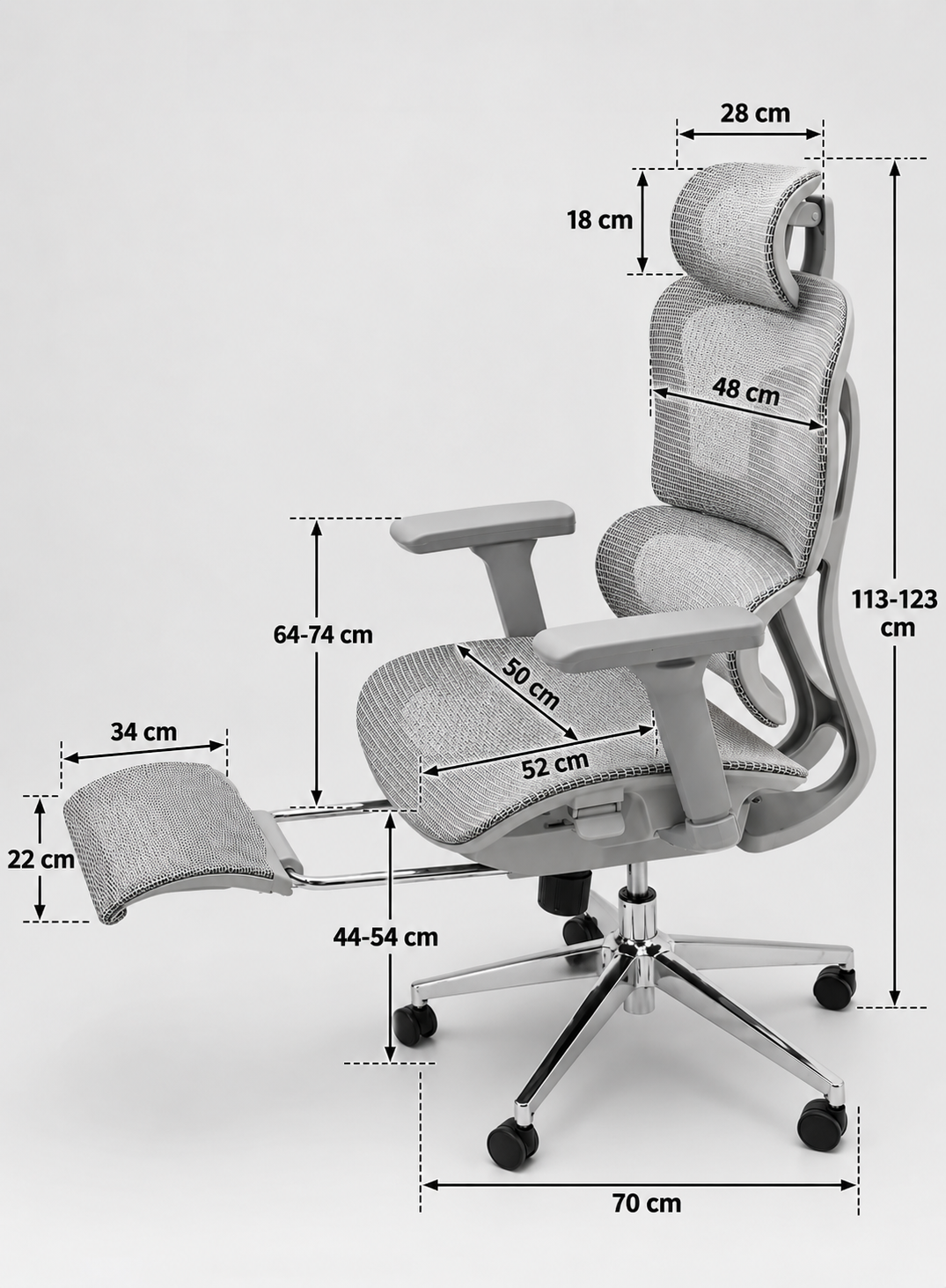 Modern Ergonomic Mesh Office Chair with Footrest
