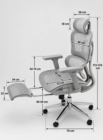 Modern Ergonomic Mesh Office Chair with Footrest