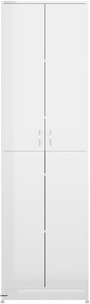FurniFlex Hallway High Gloss Living Room Storage Wardrobe, White
