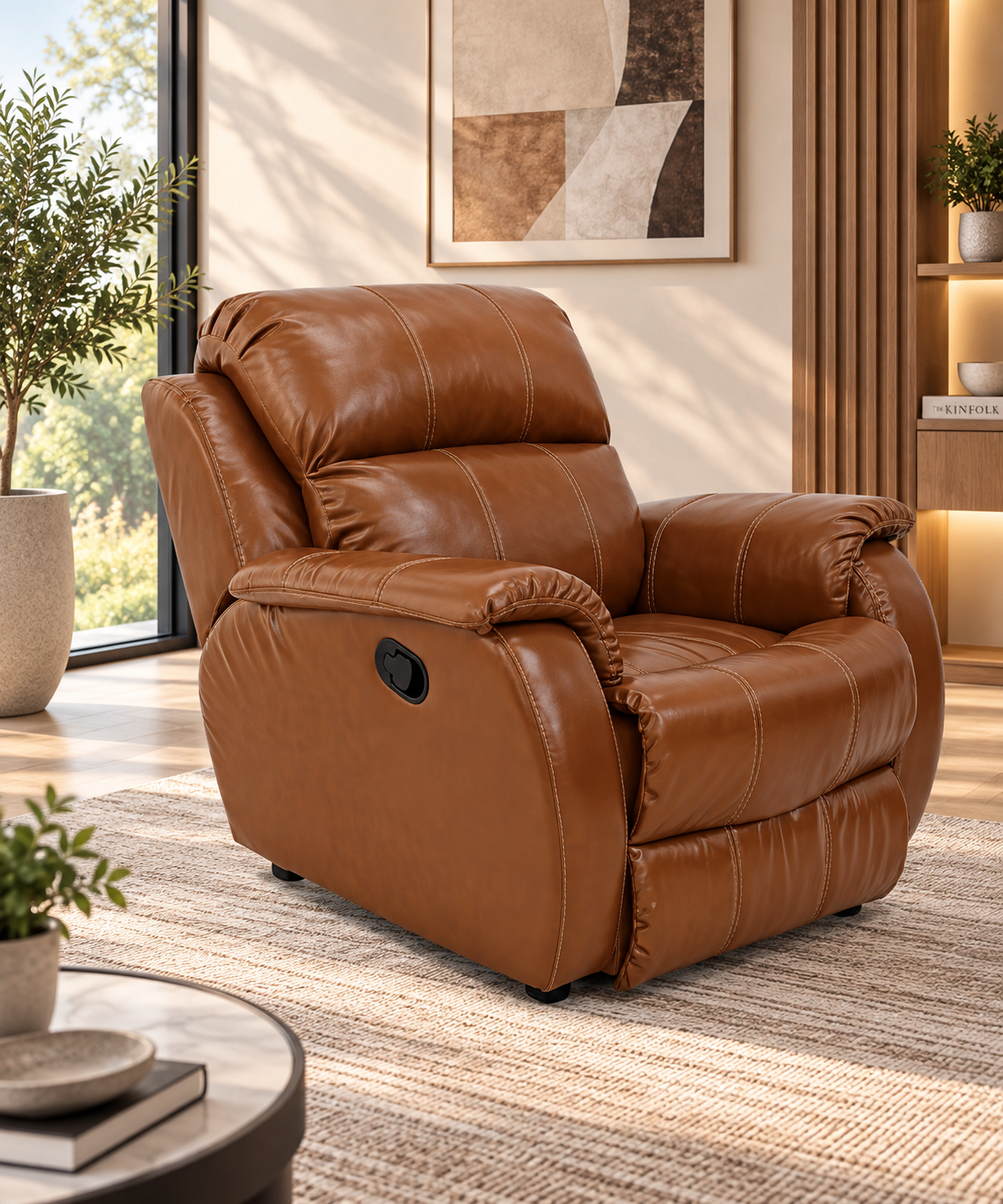 Modern Power Recliner Armchair with Plush Cushions