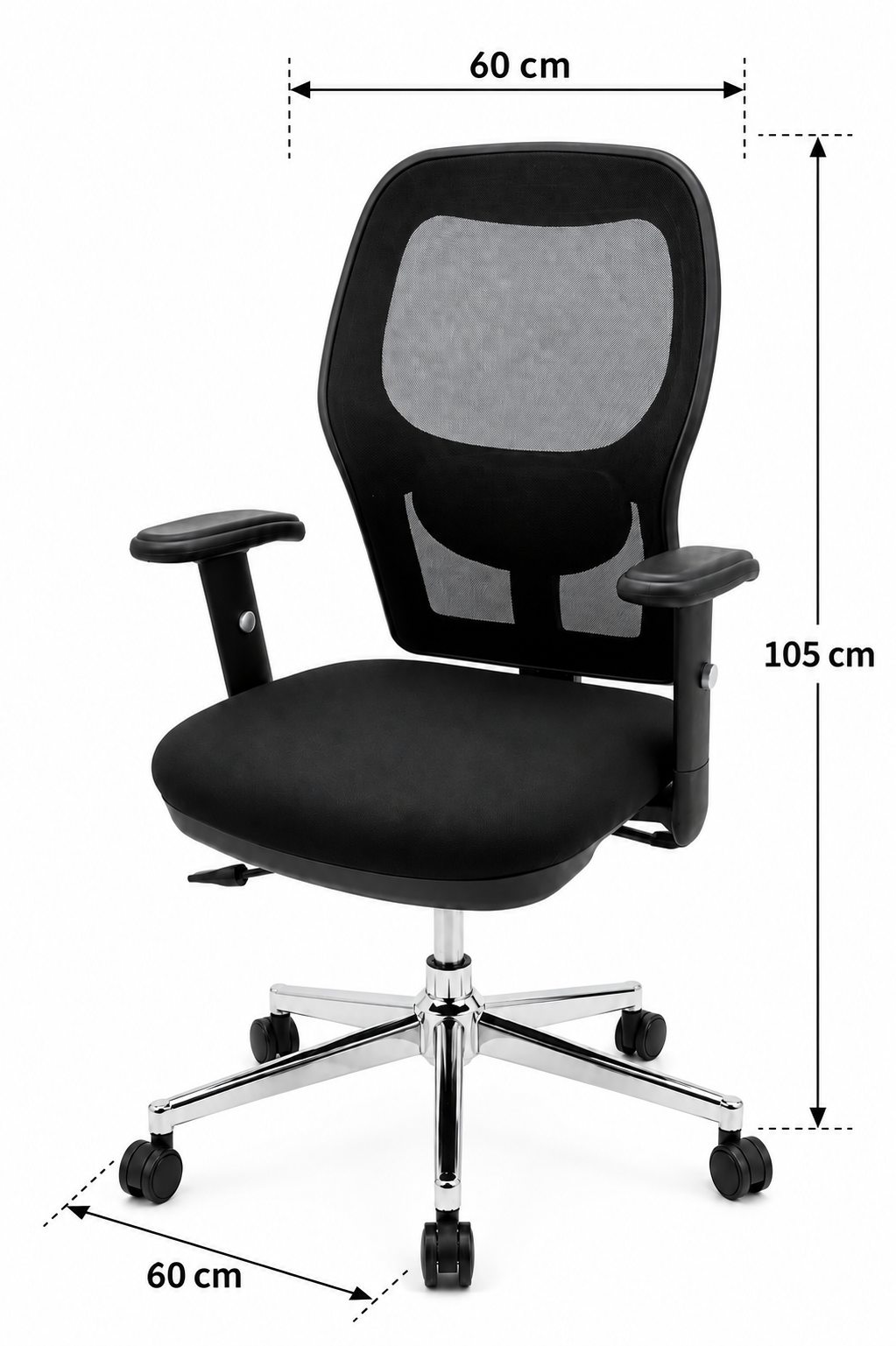 Sleek Black Mesh Work Chair with Chrome Base