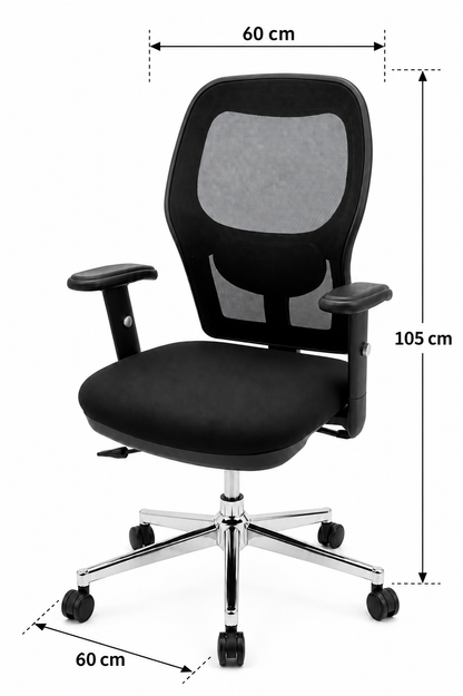 Sleek Black Mesh Work Chair with Chrome Base