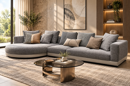 Modern Gray L-Shaped Sectional Sofa