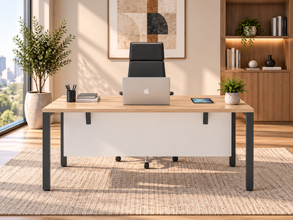 Contemporary Executive Work Desk with Modesty Panel