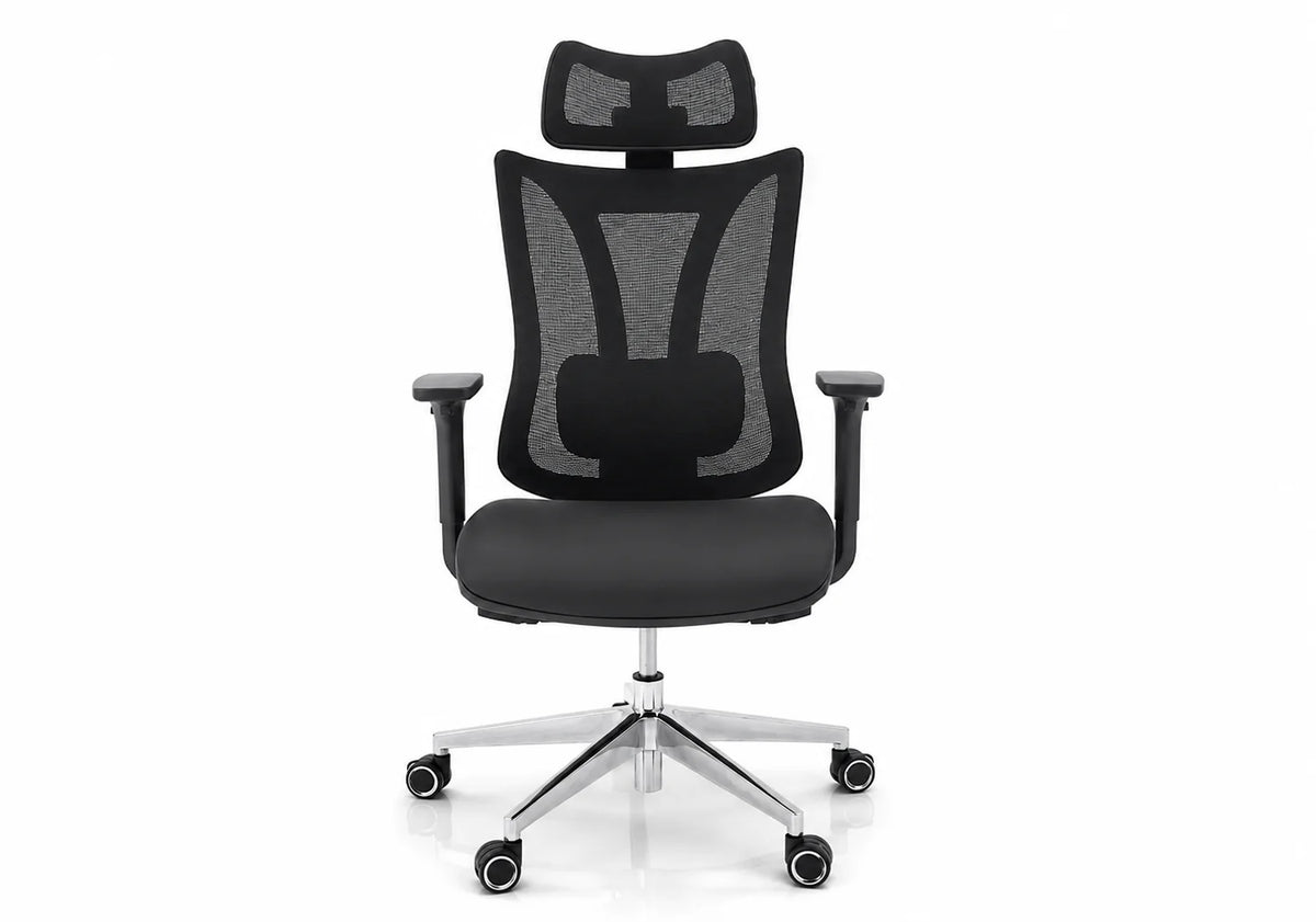 Contemporary High-Back Mesh Office Chair with Adjustable Headrest
