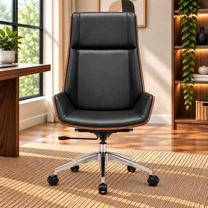 Modern High-Back Executive Office Chair with Adjustable Seat