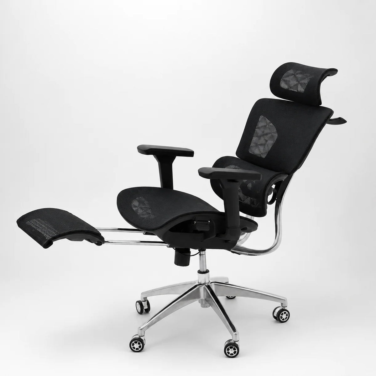 Modern Executive Mesh Office Chair with Adjustable Headrest & Footrest