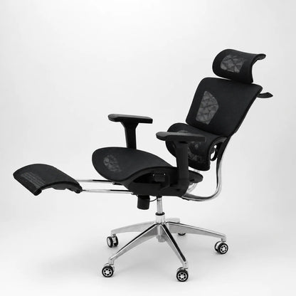 Modern Executive Mesh Office Chair with Adjustable Headrest & Footrest