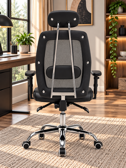 Ergonomic Mesh Office Chair with Adjustable Headrest & Lumbar Support