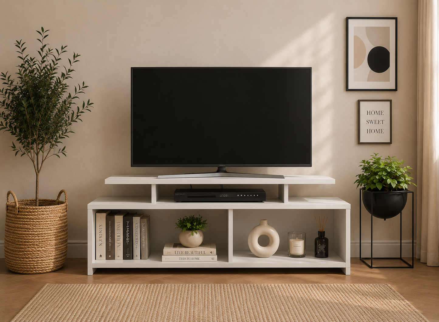 TV Unit (White and Black)