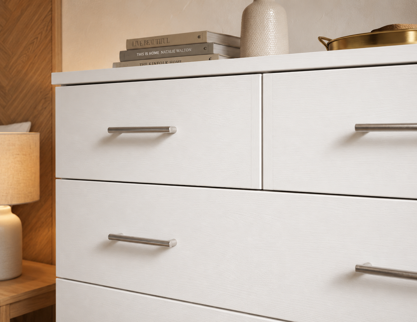 Artiss Chest of Drawers 6 Drawer White Tallboy, Dresser Clothes Storage Cabinet Organizer Lowboy Bedside Table Bedroom Furniture Home Living Room Hallway Entryway