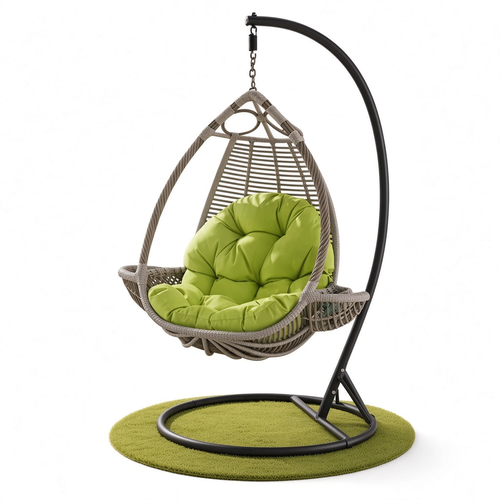 Modern Outdoor Hanging Egg Chair with Stand