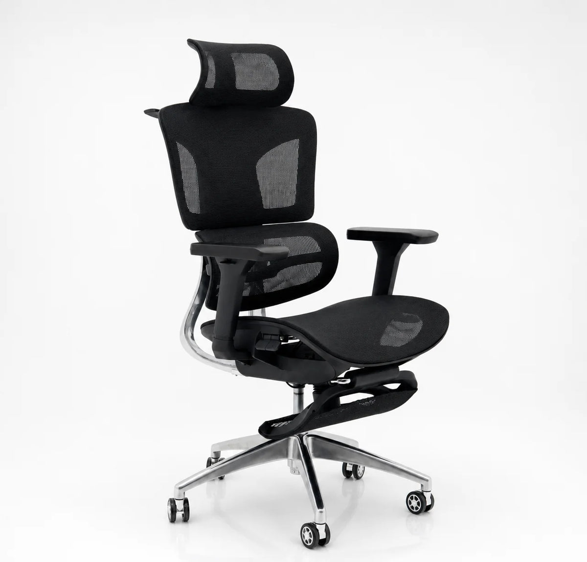 Modern Executive Mesh Office Chair with Adjustable Headrest & Footrest
