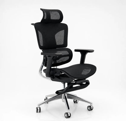 Modern Executive Mesh Office Chair with Adjustable Headrest & Footrest