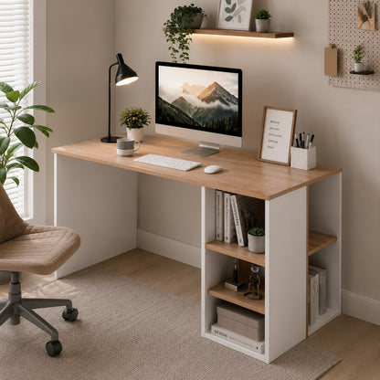 Desk with Side Shelves