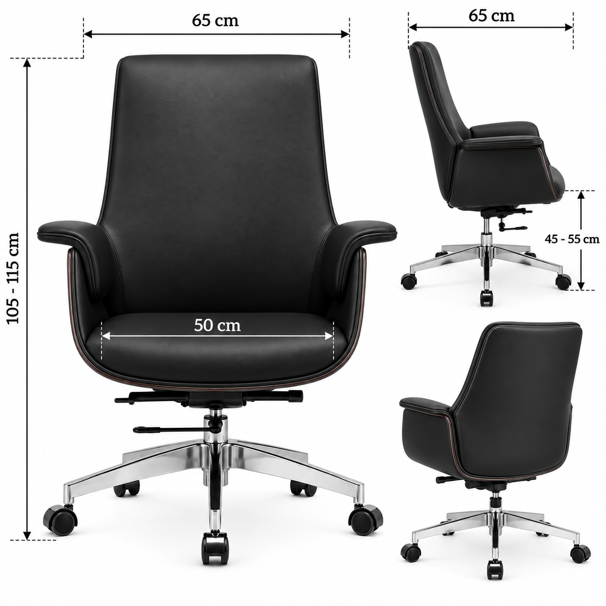 Modern Executive Office Chair with Padded Armrests