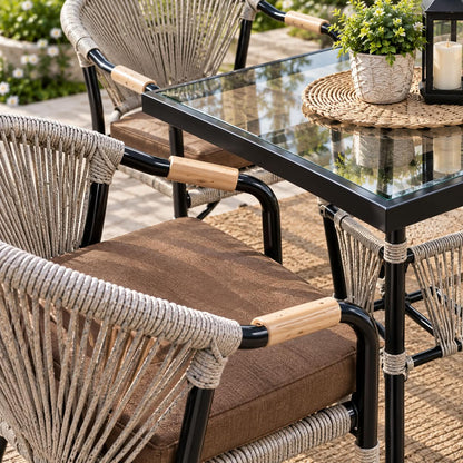 Brony Modern Outdoor 5-Piece Dining Set