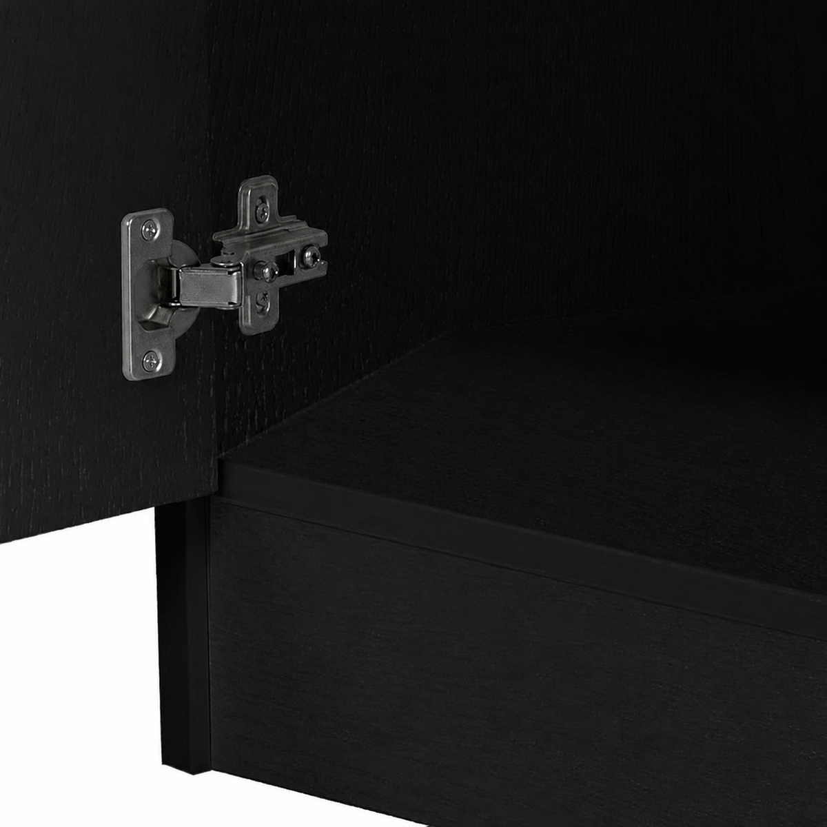 Modern Black 2-Door Storage Wardrobe