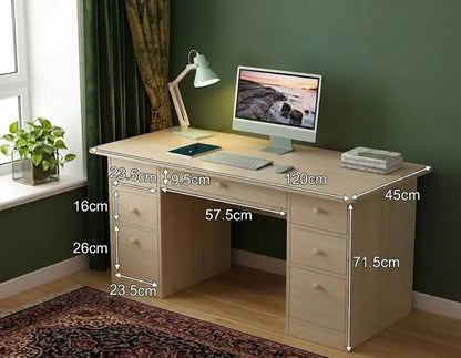 CYY Computer Desk,Home Office Desk Writing Desk Work Table With Storage Drawers Executive Large Storage Space,120 * 45 * 71CM Study Writing Desk Easy Assembly PC Laptop Notebook Workstations