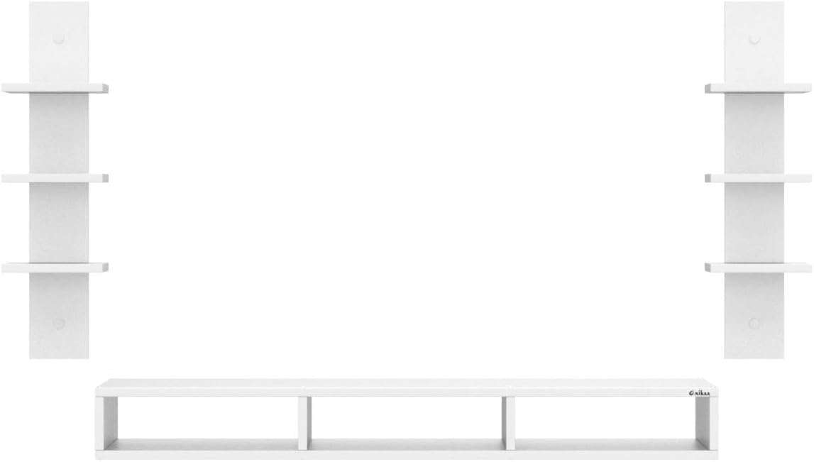 Anikaa Carlet Engineered Wood Wall Mount TV Unit/TV Stand/Wall Set Top Box Stand/TV Cabinet/TV Entertainment Unit (White)(Ideal Upto 40 Inch)(D.I.Y)