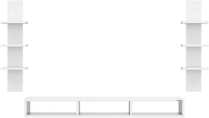 Anikaa Carlet Engineered Wood Wall Mount TV Unit/TV Stand/Wall Set Top Box Stand/TV Cabinet/TV Entertainment Unit (White)(Ideal Upto 40 Inch)(D.I.Y)