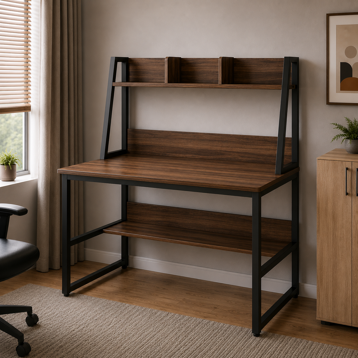 Computer Desk with Hutch