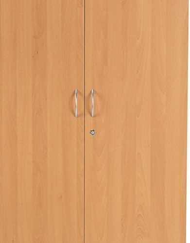 FurniFlex Tall Office Beech Cupboard, 180 cm Size