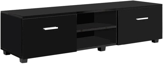 Artiss TV Unit Cabinet Entertainment Units, 140cm Length Stand Table Cabinets Storage Shelf Organiser Cupboard Home Living Room Bedroom Furniture, with 2 Drawer and Cable Management Holes Black