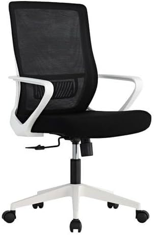 Adjustable Office Chair, Black and white, 24W x 50L cm (WITHOUT HEAD REST)