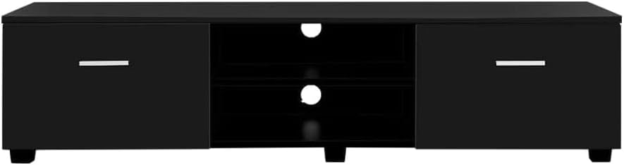 Artiss TV Unit Cabinet Entertainment Units, 140cm Length Stand Table Cabinets Storage Shelf Organiser Cupboard Home Living Room Bedroom Furniture, with 2 Drawer and Cable Management Holes Black