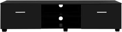 Artiss TV Unit Cabinet Entertainment Units, 140cm Length Stand Table Cabinets Storage Shelf Organiser Cupboard Home Living Room Bedroom Furniture, with 2 Drawer and Cable Management Holes Black