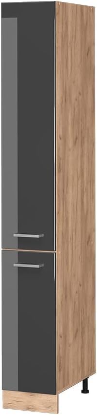 FurniFlex Kitchen Wall Cupboard Cabinet, Anthracite