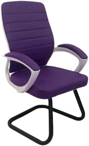 Premium Leather Office Chair with White Body Multi Size Designed with Superior Elegance and Comfort Provides Perfect Support for Your Back While Working - Dream Desk (Mauve, Waiting Chair)